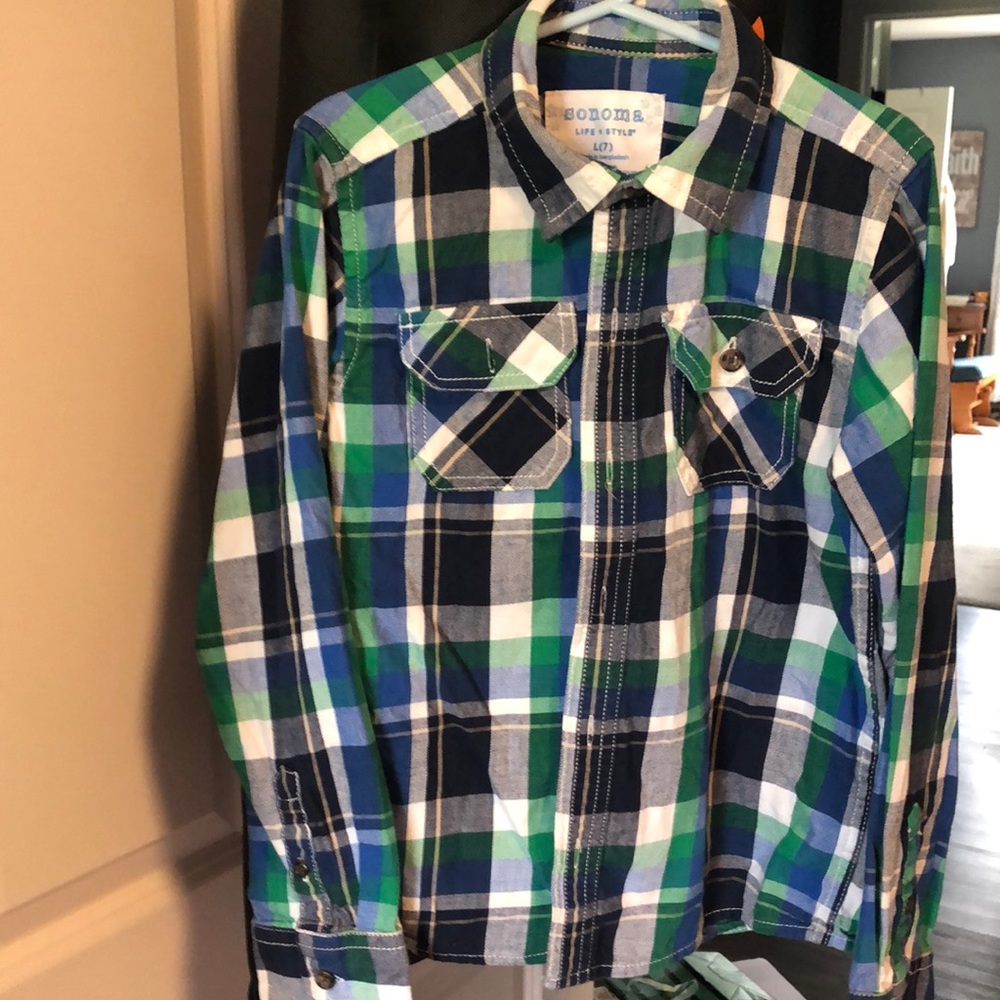 Boys button down long sleeved shirt